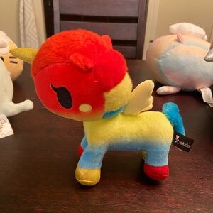 tokidoki Rainbow Unicorn Plush - Red, Yellow, Blue, Gold